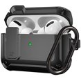 thumbnail image 1 of Airpods Pro Case Cover for Men Lock with Cleaner kit,Military Armor Series Full-Body AirPod Pro Case with Keychain Cool Air Pod Pro Shockproof Protective Case for AirPods Pro 2019,Black, 1 of 7