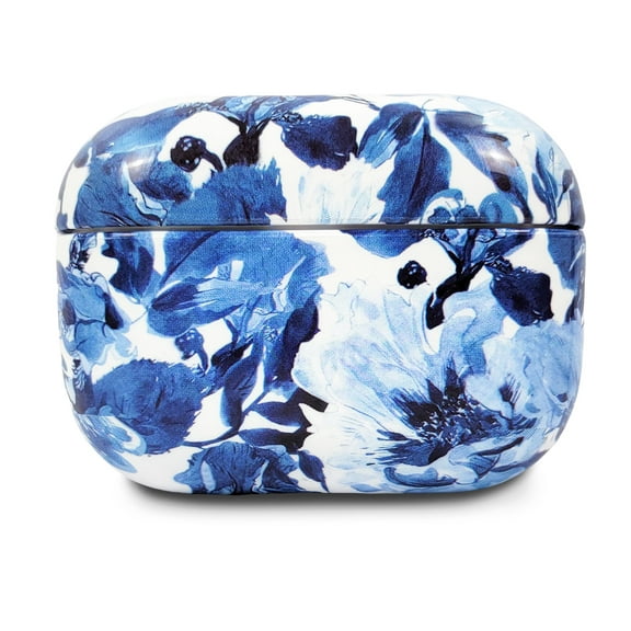 Airpods Pro Case Cute Flower Skin Protective Cover for Women and Girls Floral Design - (Blue)