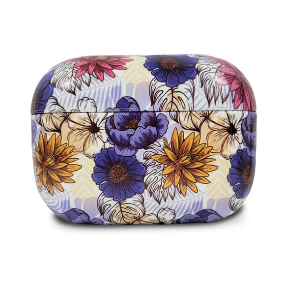 Airpods Pro Case Cute Flower Skin Protective Cover for Women and Girls Floral Design - (Purple)
