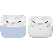 Airpods Pro Case, Protective Ultra-Thin Soft Silicone Shockproof Non-Slip Protection Accessories Cover Case for Apple Airpods 3 Charging Case - Light Blue/White