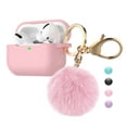 thumbnail image 1 of For Airpods Pro Silicone Case, Airpods Pro Case With Fur Ball, Njjex Cute AirPods Silicon Case with Airpods Pro Accessories Gold Keychain/Skin/Pompom (Front LED Visible) -Pink, 1 of 7