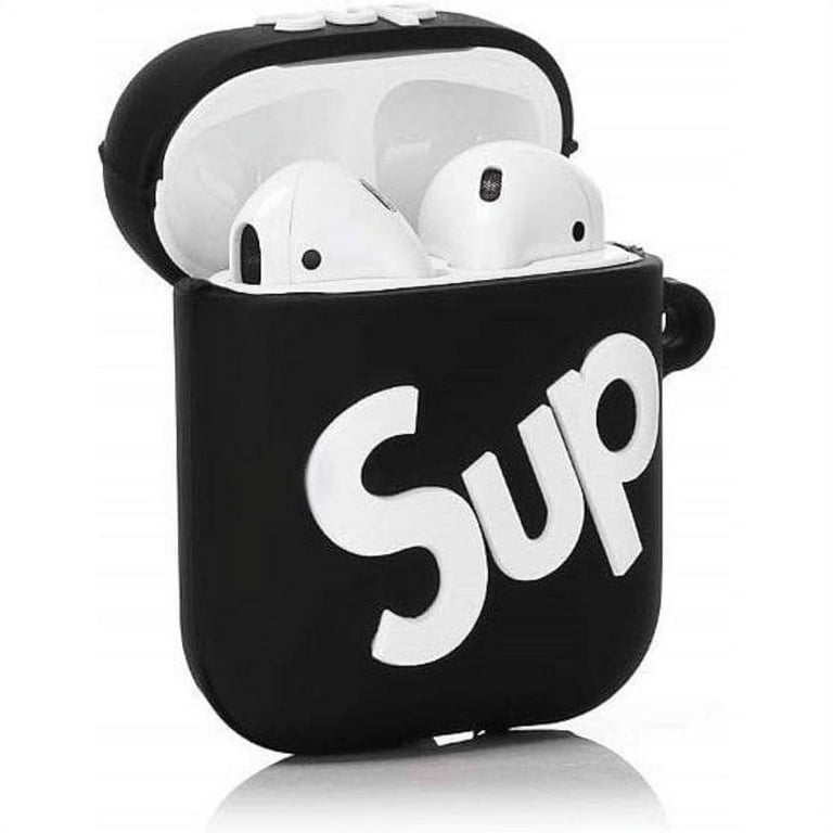 Airpods Silicone Case for Airpods 1 & 2 Food Character Fashion Cover for  Girls Boys Kids Teens Men Women Airpods Case High Quality #black sup 