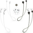 thumbnail image 1 of Airpods Strap Magnetic Cord Anti-Lost Leash Sports String, 4 PCS Colorful Soft Silicone Earphone Lanyard, Compatible with Airpods Pro/2/1 (White White Black Black), 1 of 5