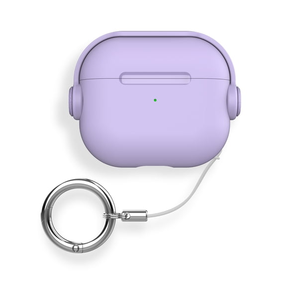 for Airpods case Clear,Shockproof Clear Case for Airpods Pro (2019) case,Full Protective Soft TPU Drop Protection Accessories Case with Keychain Charging Case for Women Girls Men,Lightpurple