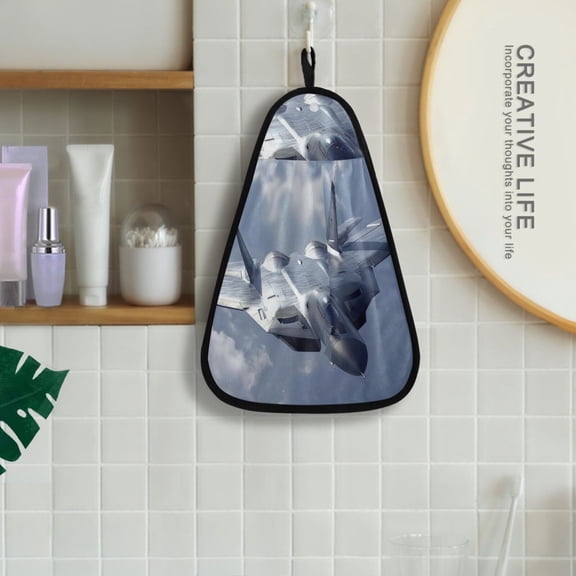 Airport Clouds Hanging Towel Kitchen Hand Towel Bathroom Absorbent Towel Machine Washable Quick Dry Dishcloths