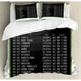 thumbnail image 1 of Airport Duvet Cover Set Queen Size, Digitally Generated Departure Board Flight Timetable List, Decorative 3 Piece Bedding Set with 2 Pillow Shams, White Charcoal Grey and Lime Green, by Ambesonne, 1 of 3