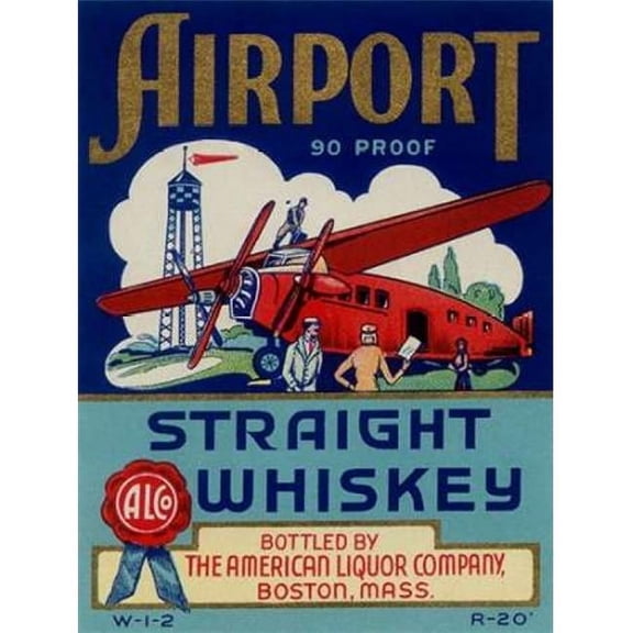 Airport Straight Whiskey Poster Print by  Vintage Booze Labels