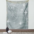 thumbnail image 1 of Airport Tapestry, Repetitive Pattern of Simple Airplane Traces Scheme in Monochromatic Design, Wall Hanging for Bedroom Living Room Dorm Decor, 60W X 80L Inches, Grey Teal White, by Ambesonne, 1 of 5