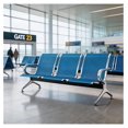 Airport Waiting Room Chairs 3 Seat Office Guest Reception Blue Steel ...