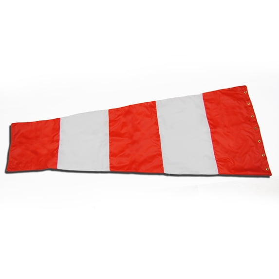 Airport Windsock Corporation 18" X 60" Orange & White Replacement Windsock 100% USA Made