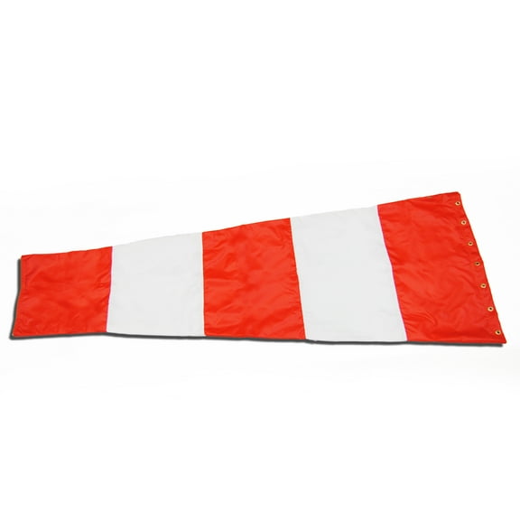 Airport Windsock Corporation 18" X 72" Orange & White Replacement Windsock 100% USA Made