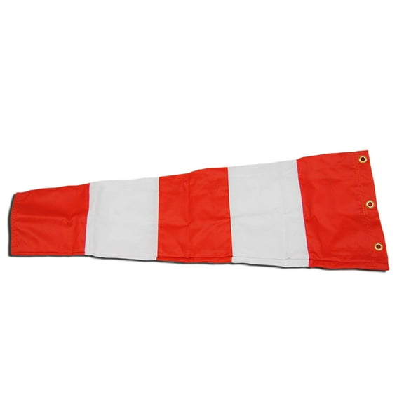 Airport Windsock Corporation 8" X 36" Orange & White Windsock 100% USA Made
