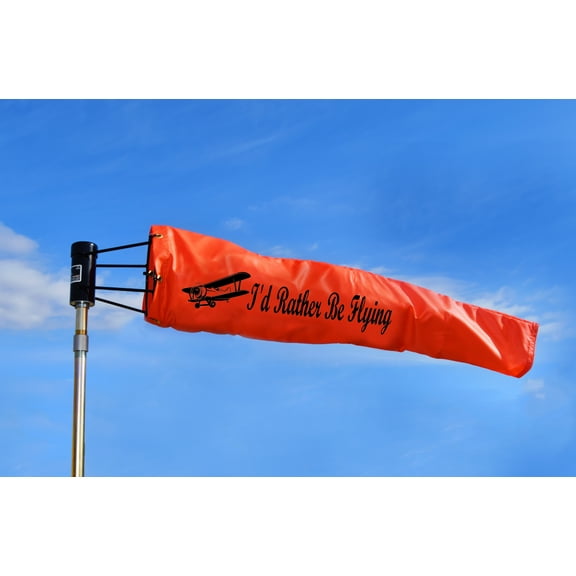 Airport Windsock Corporation 8" X 36" Orange Windsock and 8" Ball Bearing Frame- Pilot Gift- #1 Pilot