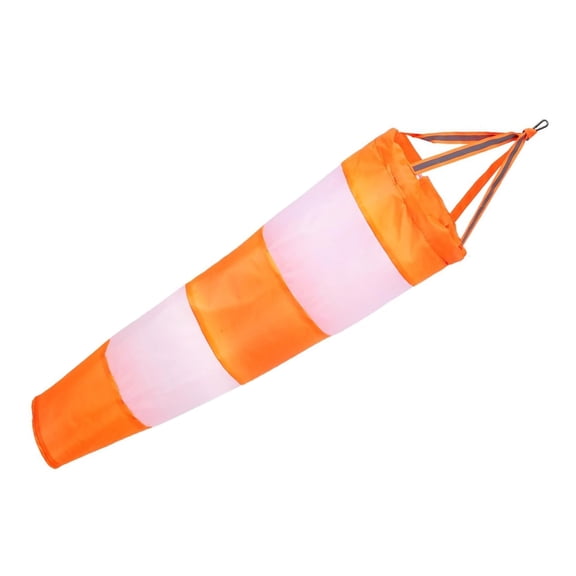 Airport Windsock Outdoor Heavy Duty Red Ripstop Wind Sock Windsocks with Reflective Belts Length 31.5Inch