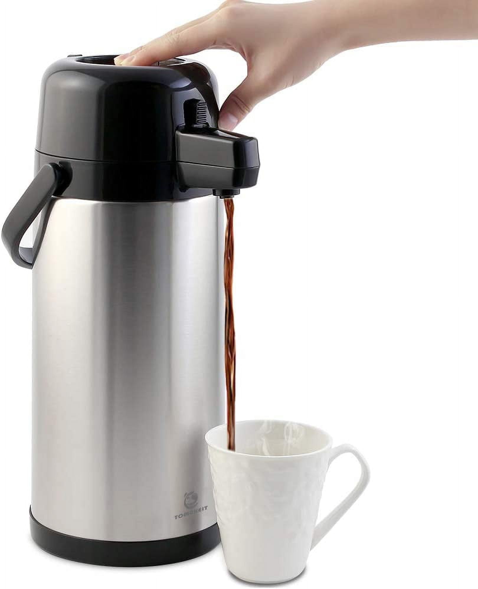Oggi Air King Pump Pot Insulated Stainless Steel Beverage Server 3