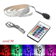 Airpow 50-200CM USB LED Strip Light TV Back Lamp 2835RGB Colour Changing+Remote Control Christmas String Lights Plug in for Bedroom Classroom Room Home Wall Tree Decorations