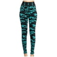 thumbnail image 1 of Airpow Clearance Camouflage Imitation Denim Leggings Elastic Slim Breathable Capris Green 3XL, 1 of 6