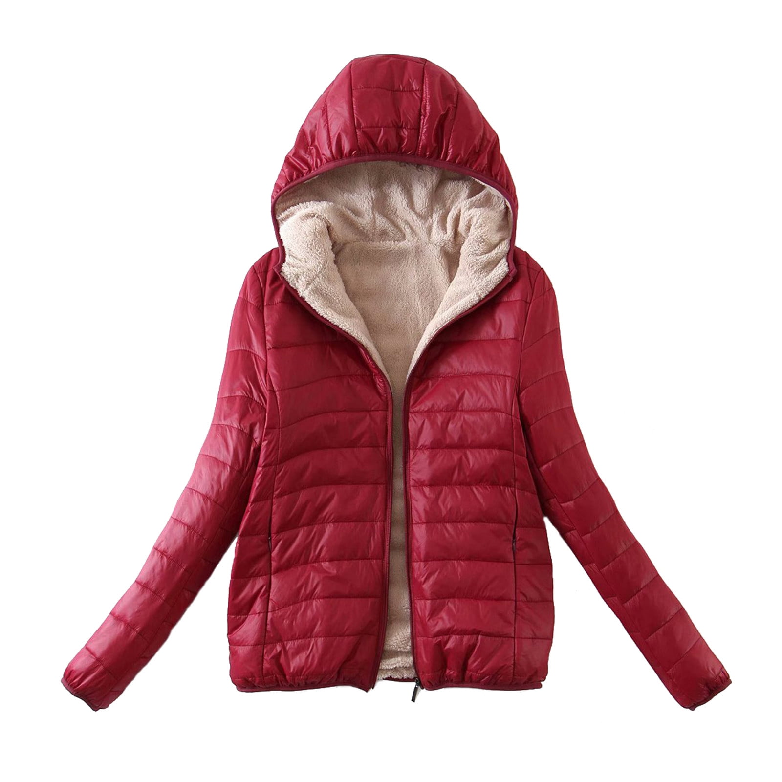 Airpow Clearance Coats for Women Women's Plus Fleece Cotton Jacket Warm Lamb Fleece Top Coat