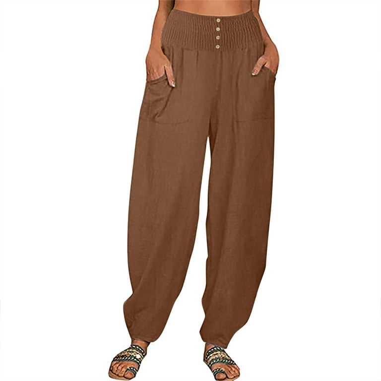 https://i5.walmartimages.com/seo/Airpow-Clearance-Loose-High-Waist-Jogger-Pants-Fashion-Womens-Casual-Button-Solid-Color-Pants-Straight-Wide-Leg-Trousers-Pants-With-Pocket-Coffee-M_d6c0ce38-a0e4-4210-92d1-a75ccb2c1a2e.b988eb96c0512f2cb70cd60e23c66cc8.jpeg?odnHeight=768&odnWidth=768&odnBg=FFFFFF