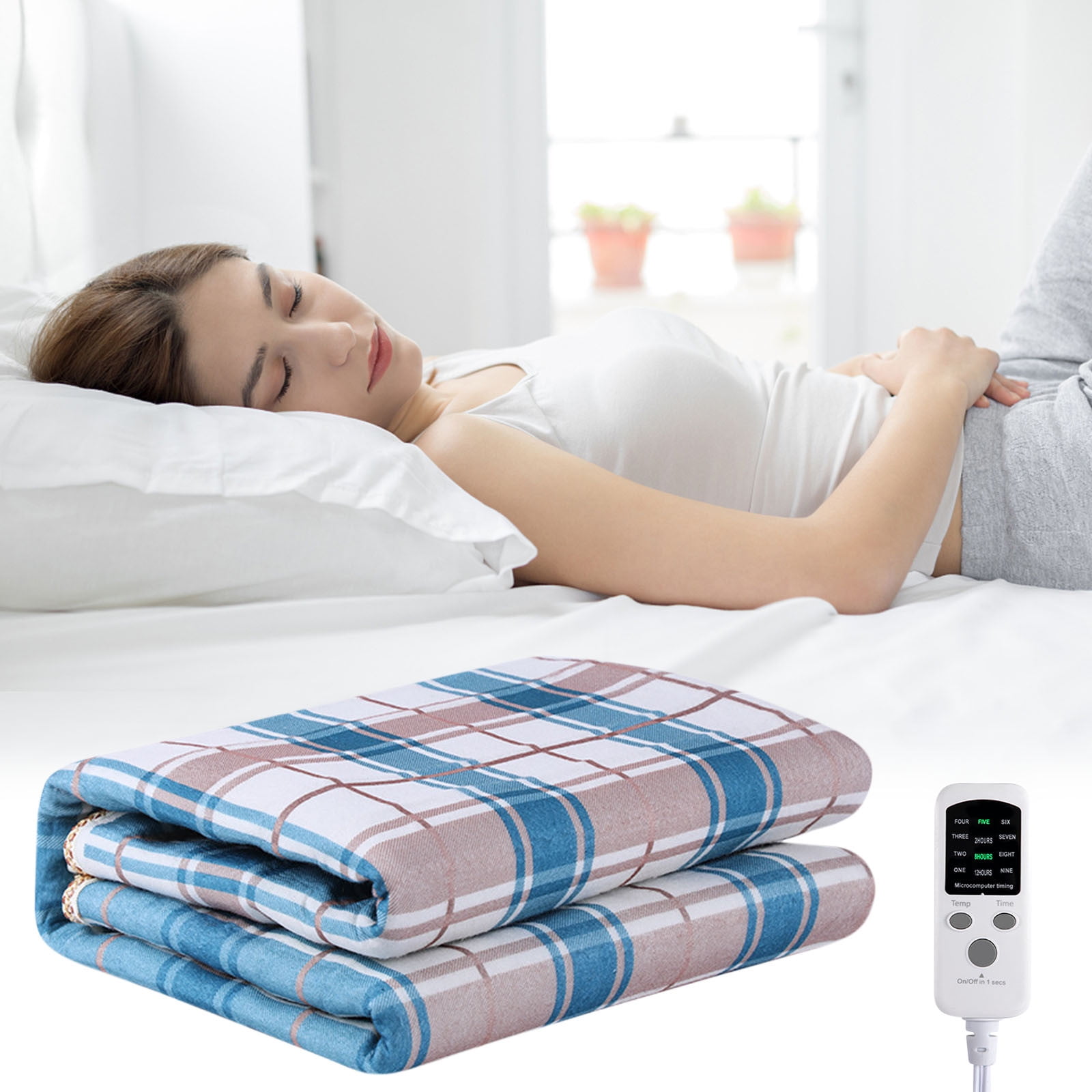 Airpow Heating Blanket 9 Gear Electric Mattress Pads Thermal Underblanket 4.9 2.3 Ft 9 Temperature Level 59F 131F With Overheating Protection Control and Controllable Timing Off Walmart