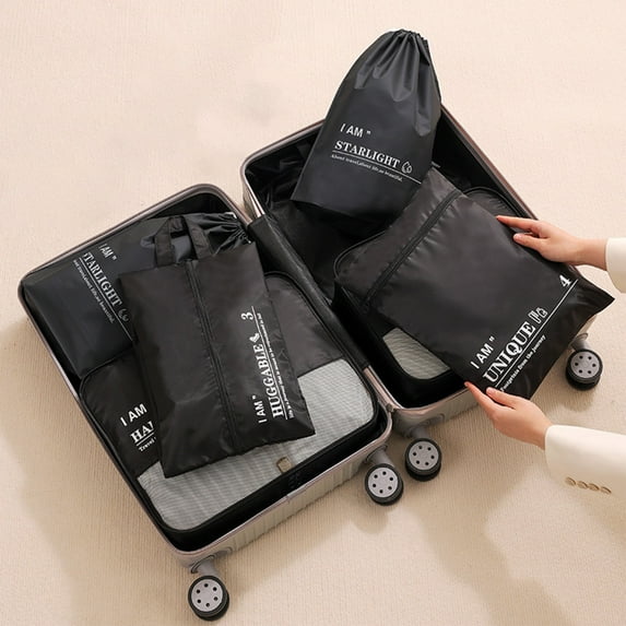 Airpow Packing Cubes For Travel, 6 Set Luggage Organizers With Shoe Bag, Electronics Bag, Cosmetics Bag, Compression Cells, Accessories Bags With Lightweight Fabric Clearance Items