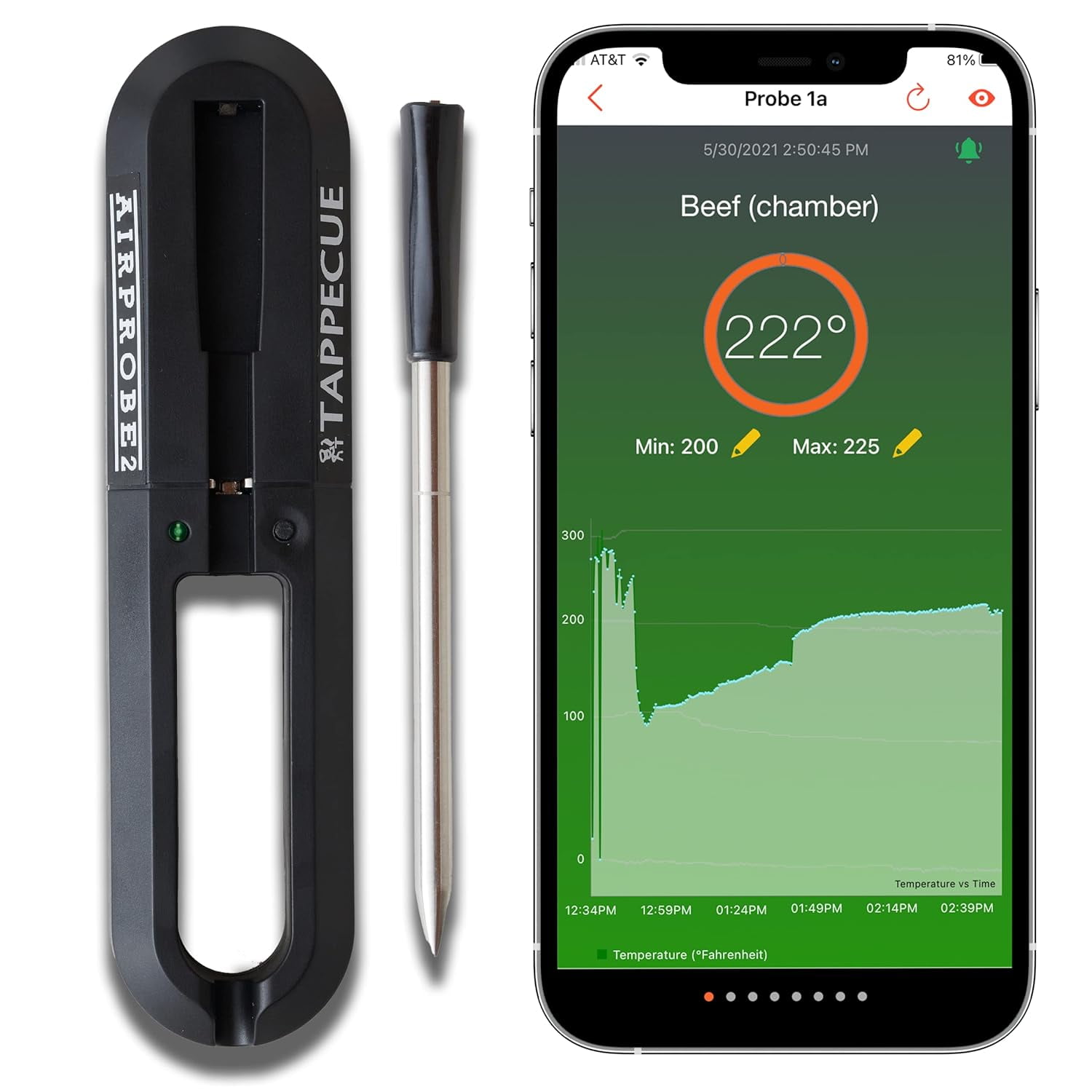 Airprobe2 Wireless Meat Thermometer Bluetooth & Cloud For Unlimited
