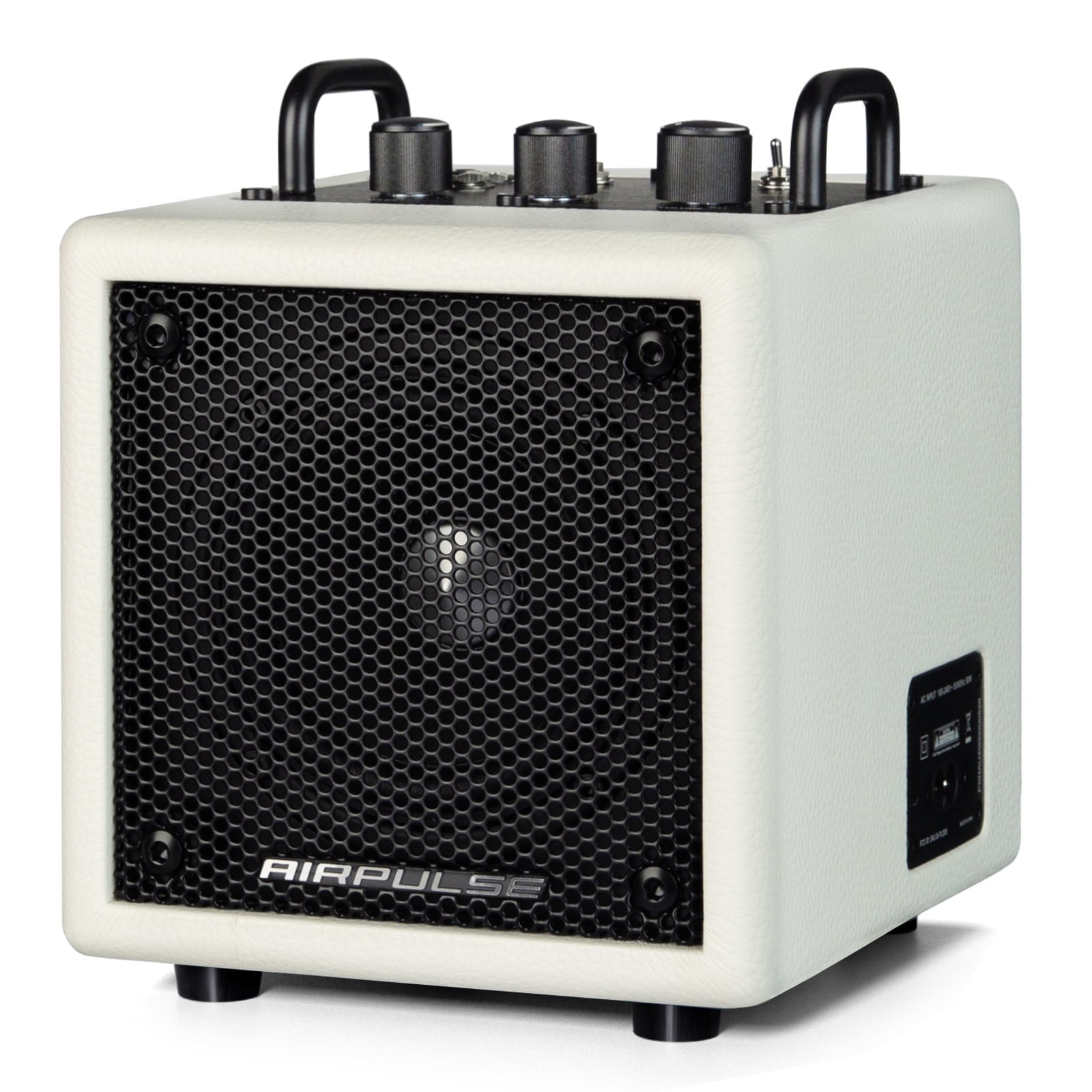 Airpulse Edifier Powered Bluetooth Speaker, Compact Countertop Speaker with Aux Line Input for Home Office Party - White