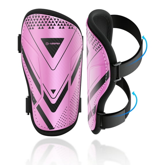 Airsfish Soccer Shin Guards Youth for Age 2-18, Kids Shin Guards 1Pair, XXS (Pink)