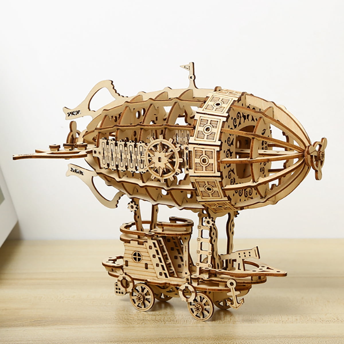 Airship 3D Car Wooden Puzzle Scale Model,DIY Model Kit, Handcraft Gift ...