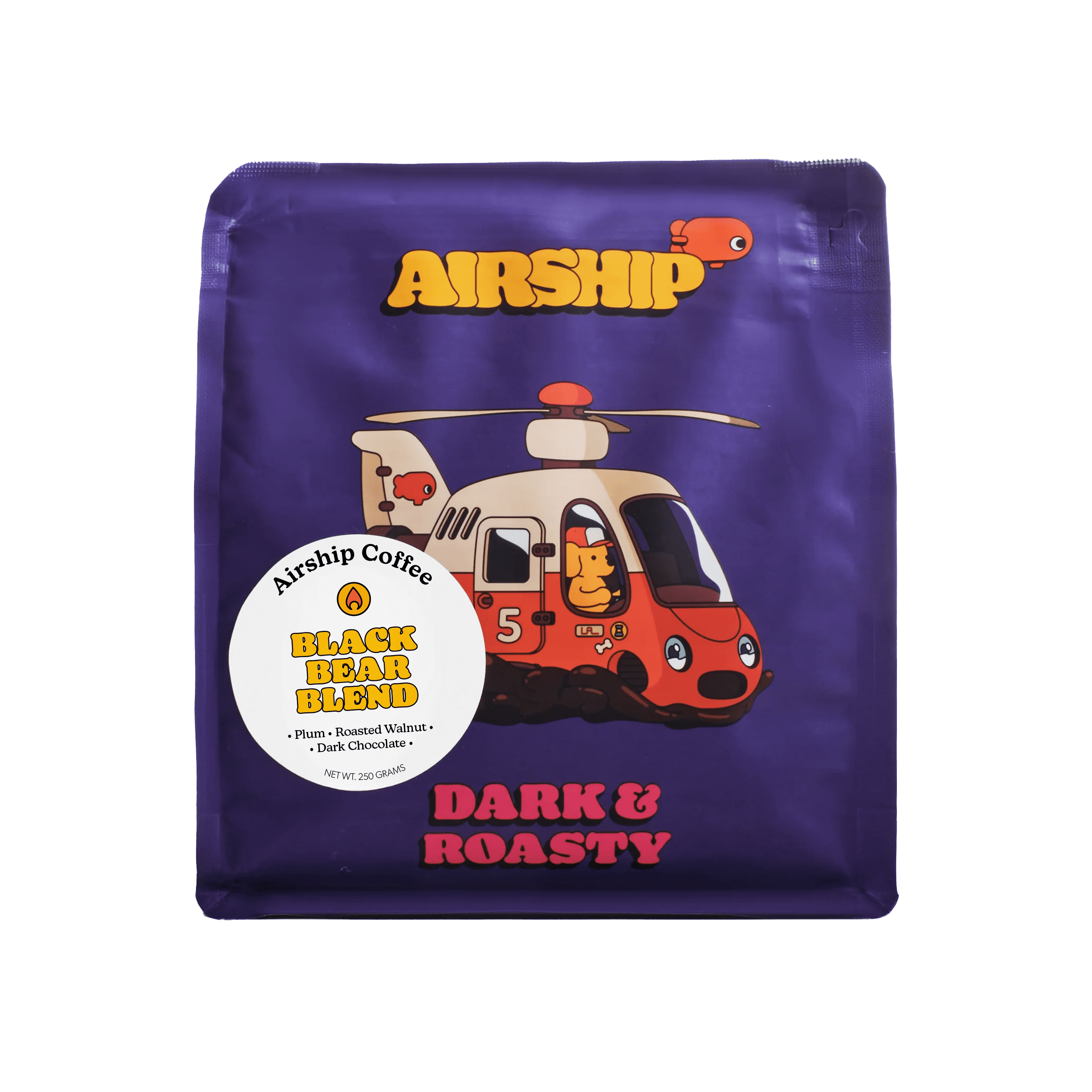 茶 Alda UH Airship Black Bear Dark Roast Whole Coffee Beans 8.8 oz