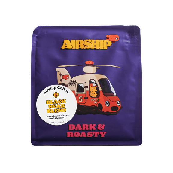 Airship Black Bear, Specialty Coffee, Dark Roast, Whole Coffee Beans, 8.8 oz, Bentonville