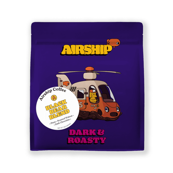 Local Airship Black Bear, Dark Roast, Whole Coffee Beans, 8.8 oz, Bentonville