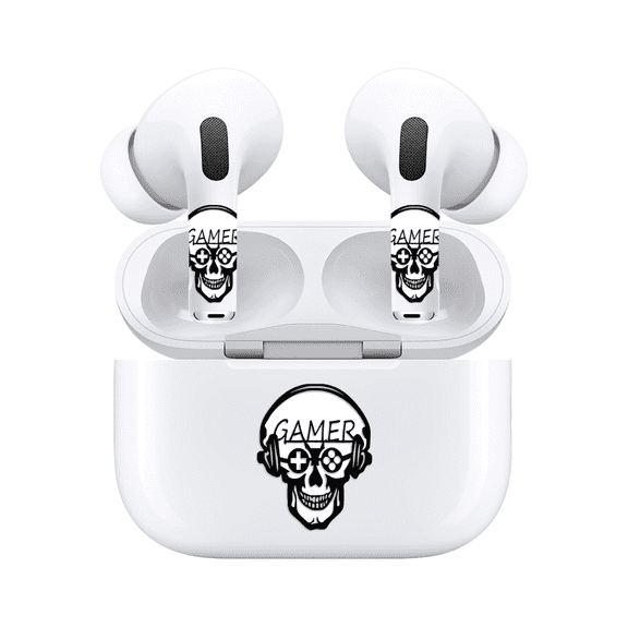 Airskins Cool Skeleton Stickers for AirPods Pro & AirPods Pro 2 - Gamer Skeleton Headphone Decoration Accessories, Fun Headphone Accessories, Cool Skull Skin, Gamer Stickers For Headphones