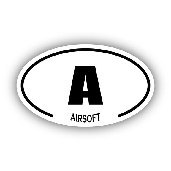 Airsoft A Oval Bumper Sticker 3M Vinyl Decal 3 in x 5 in