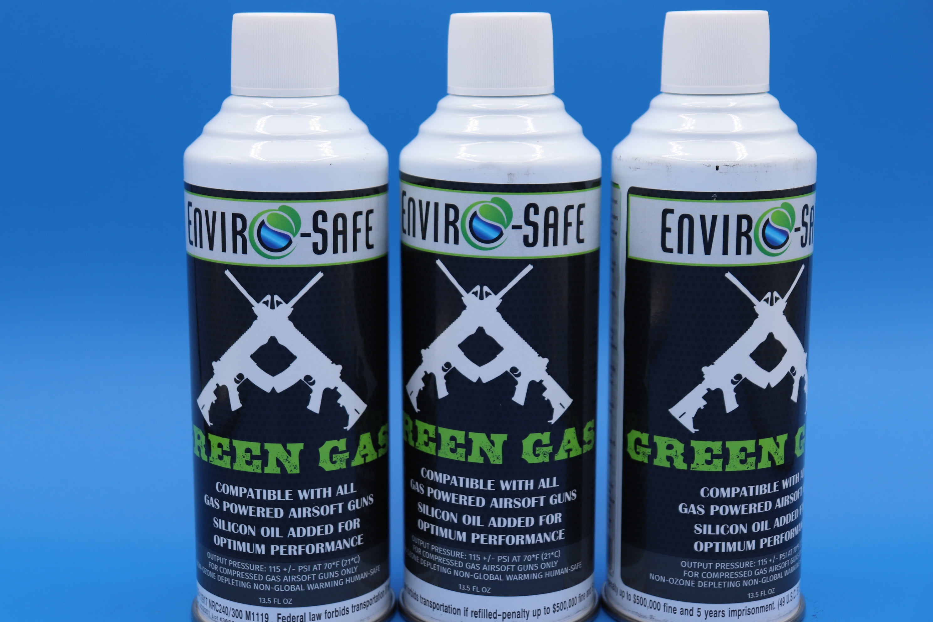 Airsoft Gun refill, Green Gas. 3 Cans, 13.5 FL OZ! 