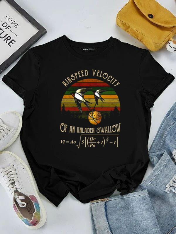Airspeed Velocity Of An Unladen Swallow Monty Python Vintage T-Shirt ...
