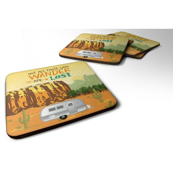 Airstream Camper Camping Wander Foam Coaster Set of 4