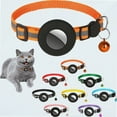 thumbnail image 1 of Airtag Cat Collar Breakaway, Reflective Collars with Apple Air Tag GPS Holder and Bell for Kittens and Puppies (Orange), 1 of 3
