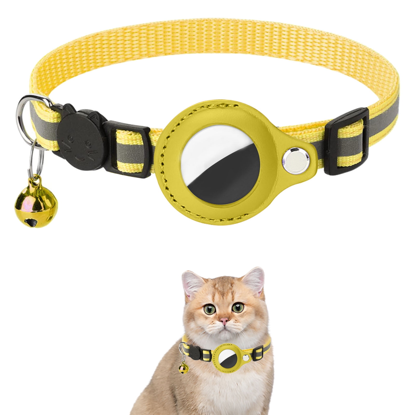 Airtag Cat Collar, Kitten Collar Breakaway Airtag Cat Gps Collar con Airtag  Holder y campana para niñas niños gatos cachorros