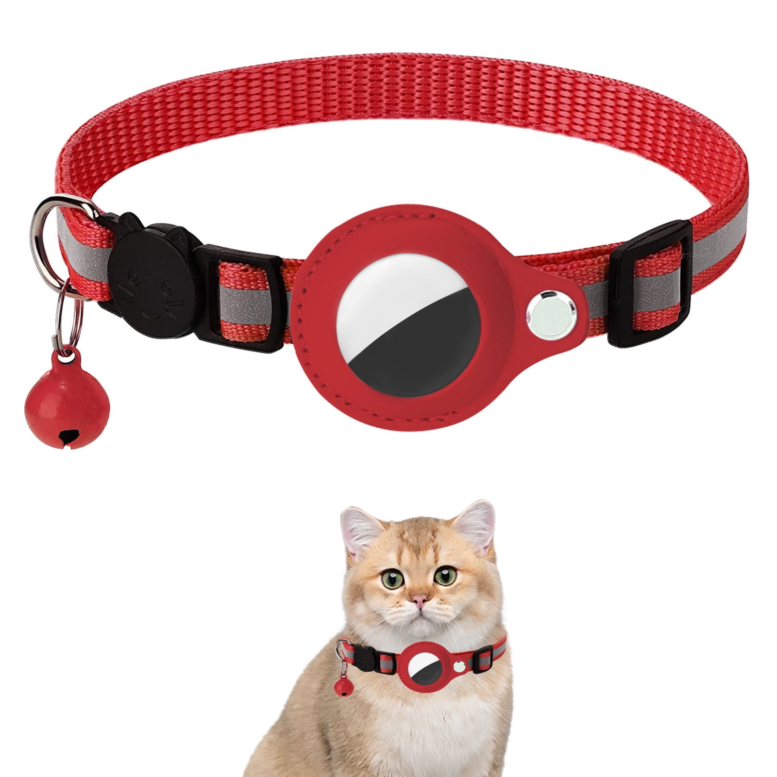 Airtag Cat Collar Breakaway, Reflective Kitten Collar with Apple Air