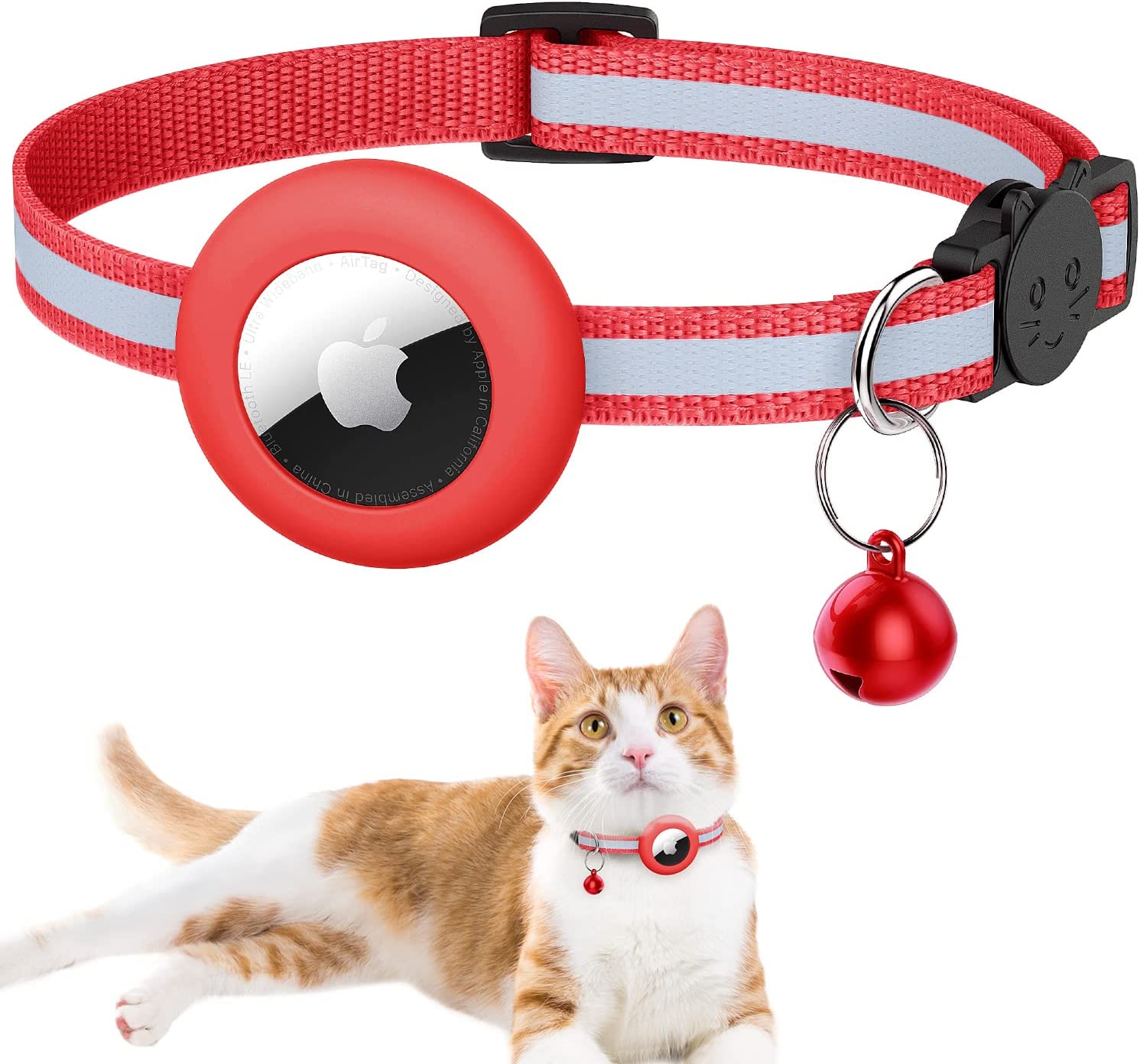 Airtag Cat Collar, Happiwiz Reflective Kitten Collar Breakaway with
