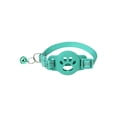 thumbnail image 1 of Airtag Cat Collar Holder, Cat Airtag Collar, Cute Cat Collar, Cat Breakaway Collar, Mint Green, Attached Sound Chime, Silicone Holder, Everyday Outdoor Use, 1 Pc, 1 of 6