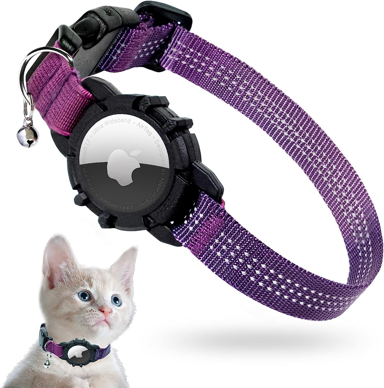 Airtag Cat Collar, New Integrated Apple Air Tag Cat Collar, Reflective