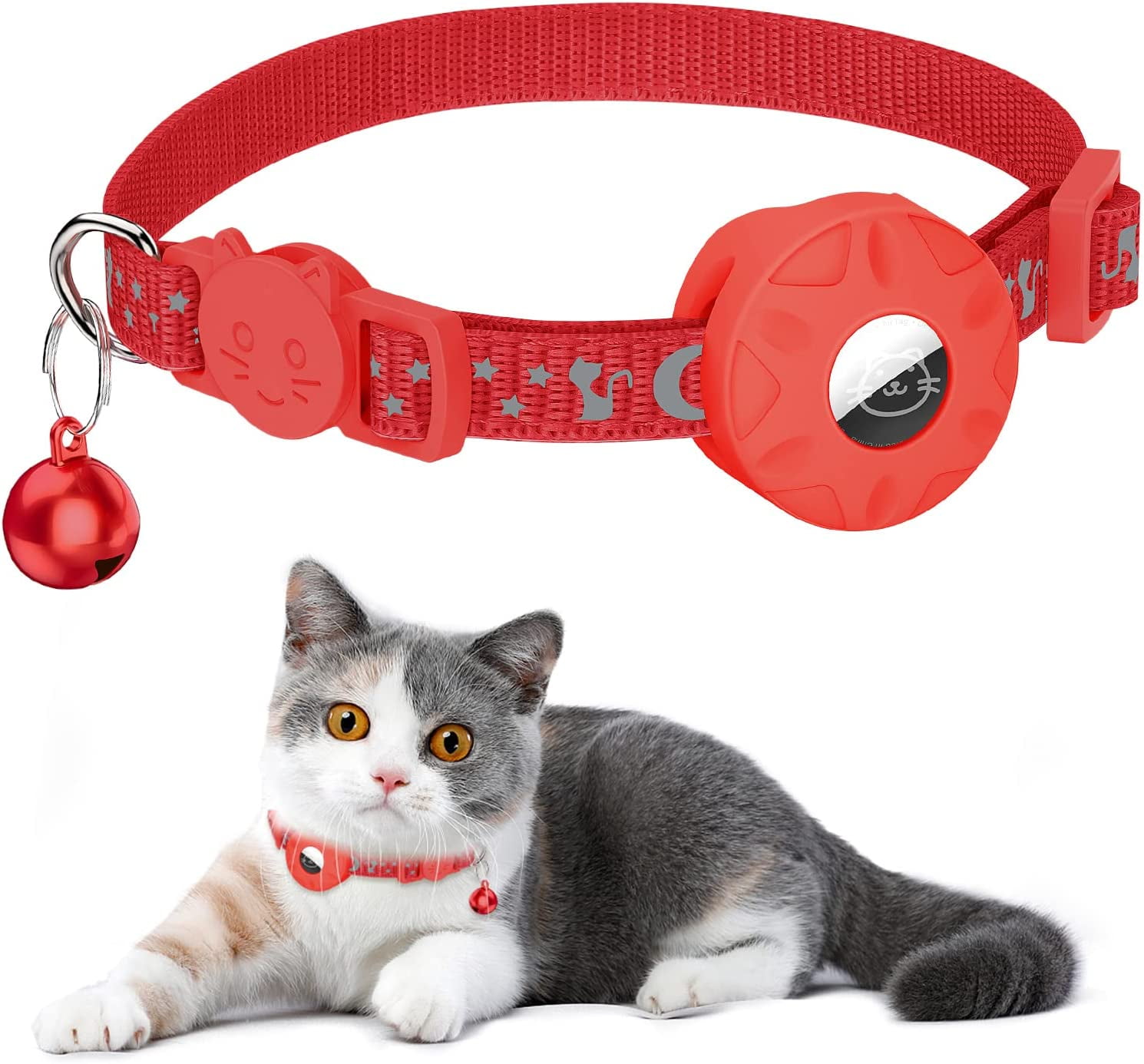 Airtag Cat Collar, Striking Collar for Cat with Safety Buckle and