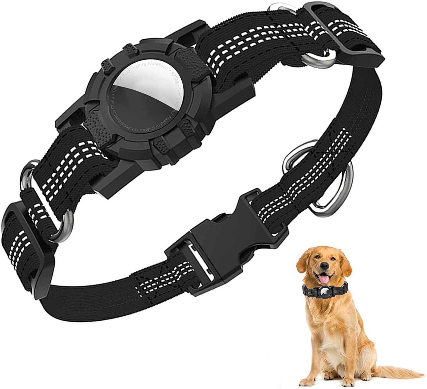 Airtag Dog Collar Apple Airtag Reflective Dog Collar, Heavy Duty Dog