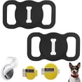 thumbnail image 1 of Airtag Dog Collar Holder 2 Pack Airtag Holder Flexible Silicone Protective Case Compatible for GPS Tracker for Pet Loop Holder Dog Cat Collar Accessories - (2 Pcs Black), 1 of 5