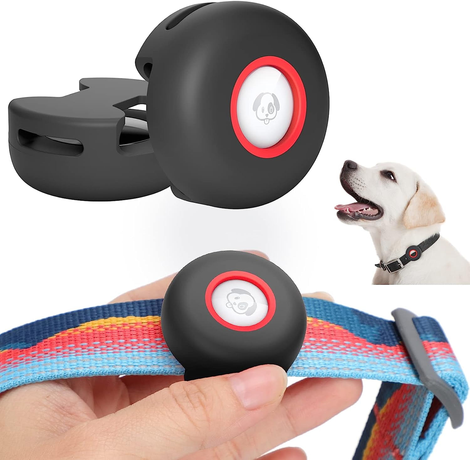 Airtag Dog Collar Holder 2 Pack Silicone Protective Air Tag Cat Collar