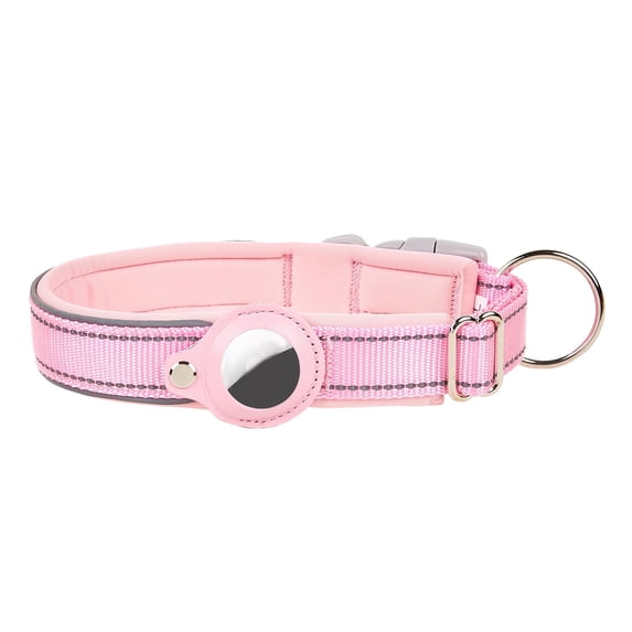Airtag Dog Collar Locator Holder, Soft Nylon Reflective Safety Strap, GPS Tracking Anti Lost Pet Gear, Durable Wear Resistant Collar Accessory, Adjustable Secure Buckle Design