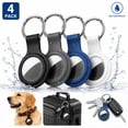 thumbnail image 1 of Airtags Case with Keyring Silicone Holder for Apple Finder Tracker Air Tags Waterproof Protector Accessories for Pet Dogs Collar Strap, airtag keychains Black/Gray/Blue/White, 1 of 7
