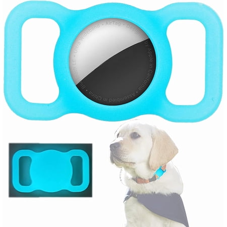 Airtags Silicone Case Compatible with Airtag Dog Collar, Pet Strap Band Design for Holder,GPS Tracking Cat Accessories Collar Anti-Lost Locator Collar(Electric blue)